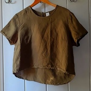Nettle's Tale Mayne Blouse- Large- Olive Linen